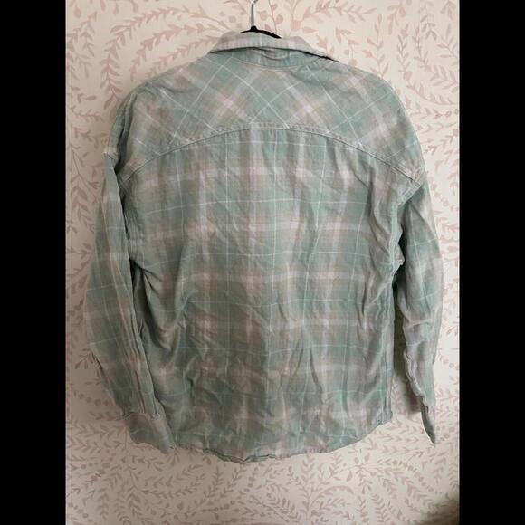 CLOSET CLOSING! LAST CHANCE NEW Dickies Mint Green Plaid Button-Up Shirt - Picture 4 of 4